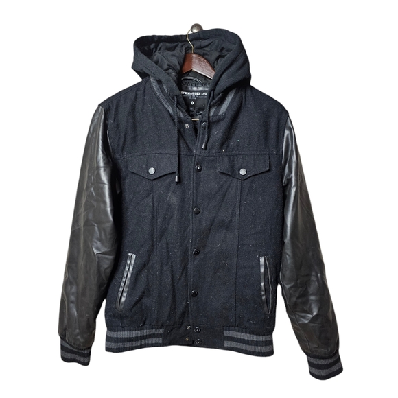 Steve Madden Wool/Leather Varsity Style Jacket - Picture 1 of 4